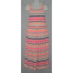 LIKE NEW Girls Sz 6X Multicolored Stripes Sleeveless Casual Midi Dress OSHKOSH